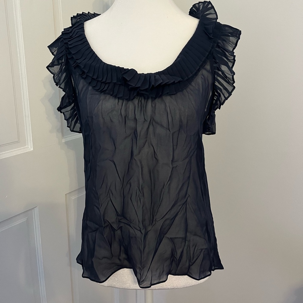 BCBG navy blouse